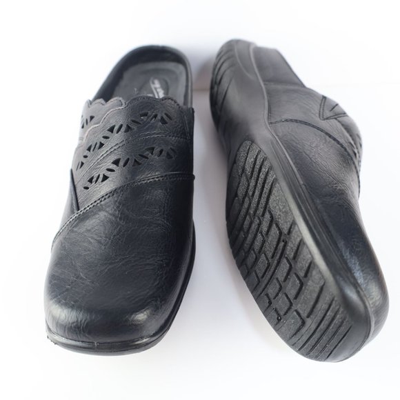 Easy Street Perforated Women Mules Black 10M- 0147 - Picture 2 of 15